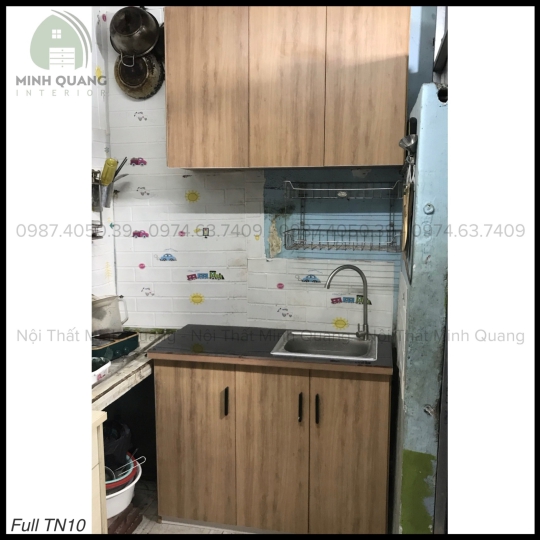 Tủ bếp mini trên dưới bằng nhựa Đài Loan siêu tiện lợi, giá cực hời MN00105 