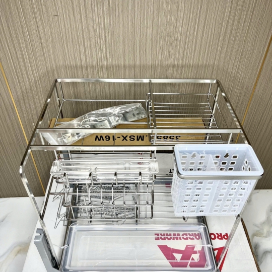 KỆ ĐỂ DAO THỚT GIA VỊ NAN DẸT INOX 304 