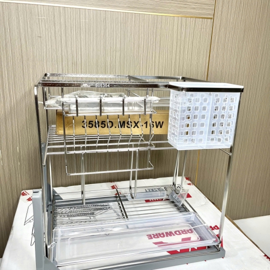 KỆ ĐỂ DAO THỚT GIA VỊ NAN DẸT INOX 304 