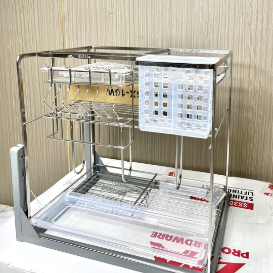 KỆ ĐỂ DAO THỚT GIA VỊ NAN DẸT INOX 304 