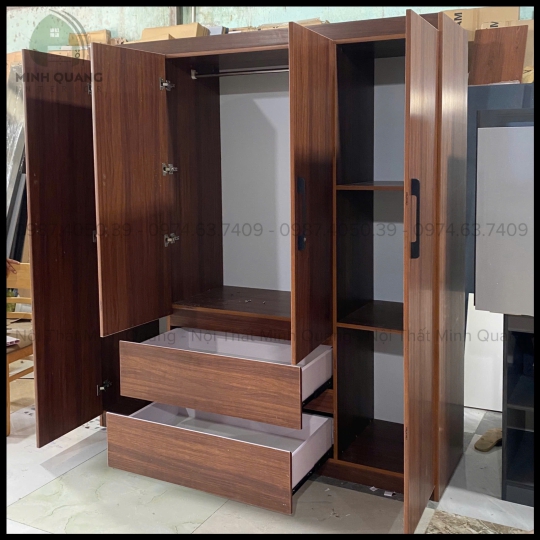 TỦ ÁO 4 CÁNH CỬA MỞ NHỰA VINCOPLASTIC QA00123