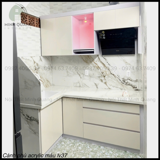 TỦ BẾP KHUNG VINCO - CÁNH PHỦ ACRYLIC  AR0001
