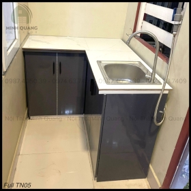 Tủ bếp nhựa Đài Loan thiết kế với kích thước tùy chỉnh theo yêu cầu của khách hàng MN0098 