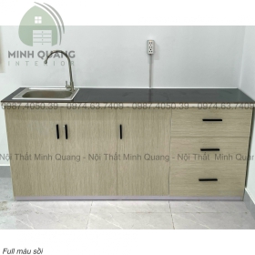 Tủ bếp mini tiện ích giúp tiết kiệm không gian và chi phí. Thiết kế nhỏ xinh và đa dạng về màu sắc và chất liệu MN0058