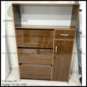 Tủ giày nhựa Đài Loan màu óc chó đẹp mắt, nhỏ gọn và tiện lợi KT0017