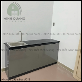Tủ bếp nhựa Vincoplastic thiết kế nhỏ gọn, màu sắc nhã nhặn nhẹ nhàng nhưng cực sang trọng TB00119